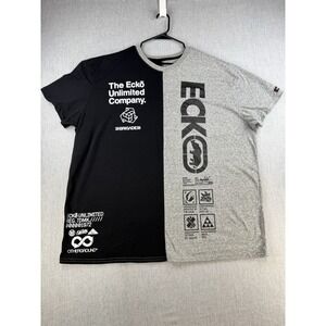 Ecko Unltd Split Graphic Tee Mens 4XL Black Gray Streetwear Logo Shirt